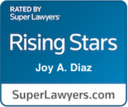 Rated by super lawyers rising stars Joy A diaz superlawyers.com